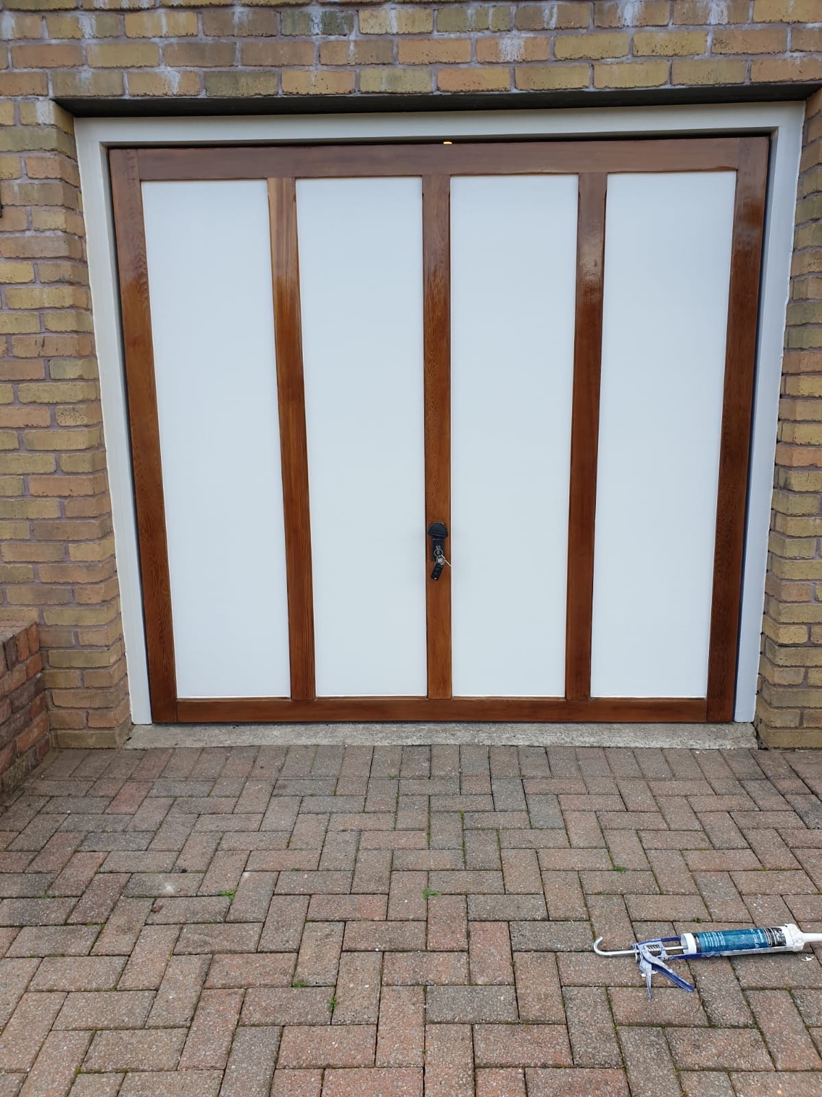Door completed with Paint and Clear Oil by Exterior Painters Swansea
