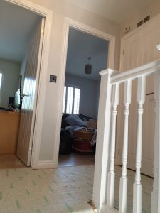 House in llansamlet, Swansea- Landing and stairs including spindles painted by Premier Painters and Decorators Swansea