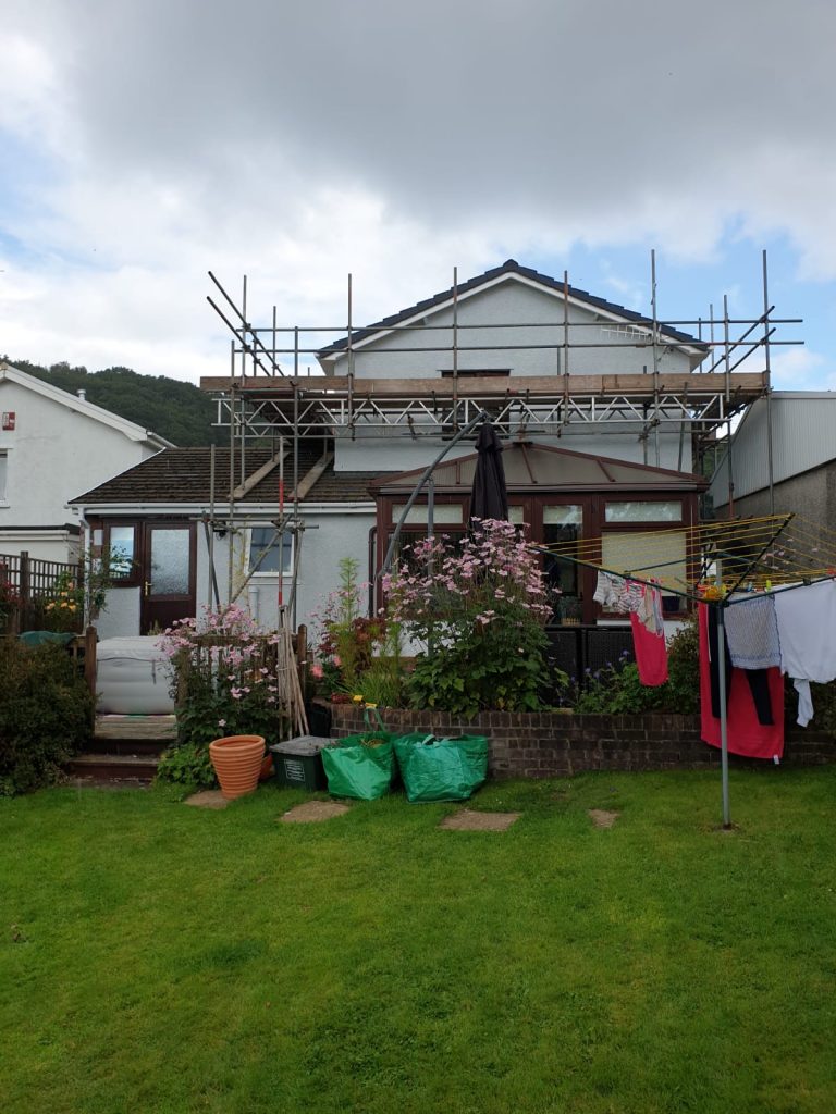 Rear View View of Exterior Painting by Painters Decorators Swansea of property in Cadoxton, Neath